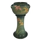 Roseville Zephyr Lily Green 1946 Art Pottery Ceramic Jardiniere Pedestal 671-8