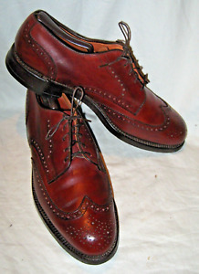 Allen Edmonds Mens Size 10.5 C Brown Auburn Brogue Lace Front Dress Shoes wTrees
