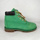 Timberland A1IQB Boys Youth Size 5 EUR 37.5 Green Leather Waterproof Work Boots