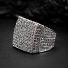 Men's Cz Micro Pave Iced White Gold Plated Large Hip Hop Statement Pinky Ring