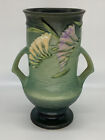 Roseville Vintage Pottery Freesia Vase, Shape 123-9, Tropical Green 9” Excellent