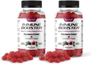 Elderberry Gummies Immune Support Chews Vitamin C, Echinacea Extract - 2 Pack