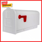 New White Mailbox Deluxe Polybox Durable & Best Rust-proof Polymer Post Mounted