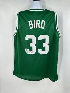 Larry Bird Boston Celtics Signed Autograph Custom Jersey GREEN BIRD Hologram