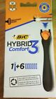 BIC Comfort 3 Hybrid Men's 3-Blade Disposable Razor, 1 Handle and 6 Cartridges,