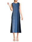 $995 AKRIS PUNTO Striped Virgin Wool Ribbed Knit Dress size 12