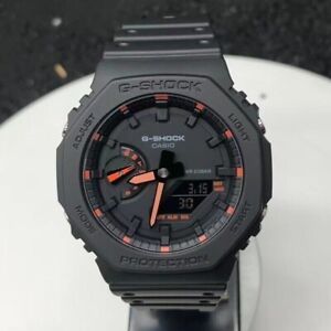 Casio G-Shock GA2100-1A4 48.5mm Black and Orange Analog and Digital Unisex Watch