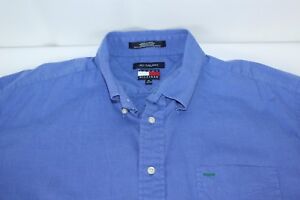 Vintage Tommy Hilfiger 80s 2 Ply Blue Button XL Long Sleeve Shirt