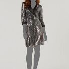 $119 Inc Concepts Women's Silver Mirror Ball Blazer A-Line Mini Dress Size M