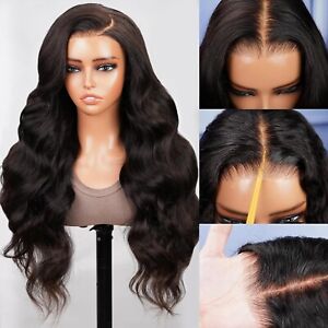 Heat Resistang Lace Front Wigs Long Black Loose Wavy Synthetic Wig Human Hair