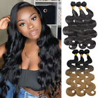 Thick Long Soft Ombre Sew In Weaving Closure Body Wave Hair Extensions 16-24inch