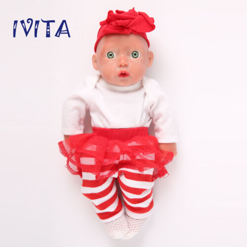 IVITA 11'' Full Silicone Reborn Doll Newborn Preemie Baby Girl Birthday Gift Toy
