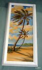 Out Of Print Vintage Framed Paul Brent Lithograph Palmas Belize 3 Palm Trees