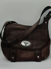 Fossil Maddox Handbag Brown Leather Inner Pocket Turn Lock Women's Crossbody Bag