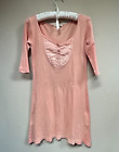 Prairie Underground Organic Cotton Knit Mini Dress Size Medium Peach Half-Sleeve