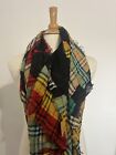 $500 BURBERRY PLAID CLASSIC SILK COTTON LONG SCARF LIMITED ED