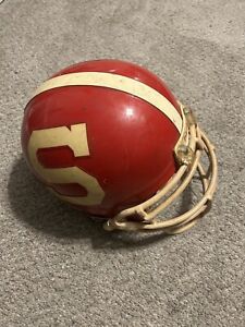 Vintage Riddell PAc 44 Helment  Game worn NC State Helmet red