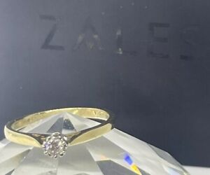 1/4 Ct DIAMOND SOLITAIRE 9k SOLID YELLOW GOLD!! VS1/F. Retails At ZALES for $418