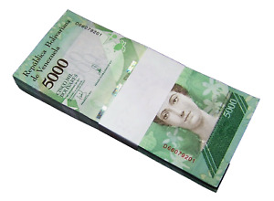100 pcs x Venezuela 5000 (5,000) Bolivares, 2017,UNC banknote bundle