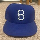Brooklyn Dodgers Hat Cap Fitted Size 7 3/8 Blue MLB Baseball New Era Mens Wool