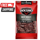 Jack Link's Beef Jerky, Peppered, ½ Pounder Bag Flavorful Meat Snack no MSG