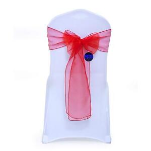 New ListingMDS Pack of 25 Organza Chair Sashes Bows for Wedding Reception Event Banquets...