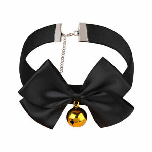Woman Adult Bell Choker Necklace Bow Collar Cat Anime Cosplay Roleplay Costume