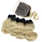 Body Wave Bundles With Closure Remy Hair Ombre Human Hair 4 Bundles With Closure