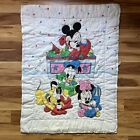 Vintage Dundee Mickey Minnie Mouse Pluto Donald Disney Baby Quilt Blanket 31x41”