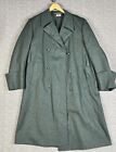 Vtg Swiss Military Coat 48 N Surplus Double Breasted Wool Trench Overcoat