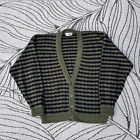 Vintage Jedi Cardigan Sweater Mens L Geometric Knit Crazy Abstract Grunge