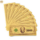 10PCS/Lot 1918 US Gold Banknote $5000 Dollar Plated Gold Money Note Collection