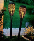 Solar Outdoor LED Landscape Flame Torch Garden Yard Pathway Decor Candle Light