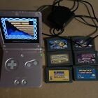 Nintendo Game Boy Gameboy Advance SP Console Pearl Pink W/Charger And 7 Games