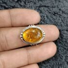 Amber Gemstone Ring 925 Sterling Silver Statement Handmade Ring All Size B50