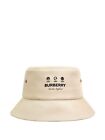 Authentic Burberry 3-Globe Logo Gabardine Cotton Bucket Hat Made In Italy Size S