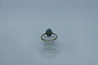 10K Yellow Gold Emerald Cluster, 1.3 Grams, Size 8 1/2