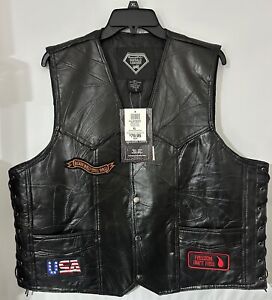 Real Buffalo Leather Biker Vest  Mens Size XL Motorcycle by Diamond Plate