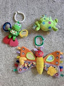 3 BABY TOYS ERIC CARLE ACTIVITY BUTTERFLY, CHICCO FROG & TAGGIE FROG GENTLY USED