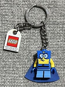 RARE NEW Lego SpongeBob SquarePants Keychain Minifigure Superhero Blue 2011 NICE