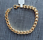 New 14k Solid Yellow Gold Fashion Link Diamond-Cut 5.75 Grams Women's Bracelet