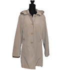 Fog by London Fog Womens Rain/Trench Coat with Hood Tan Size Med. **Missing belt