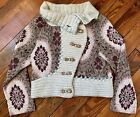 Anthropologie Vintage Sleeping On Snow Cardigan Sweater Cropped M Wool Knit
