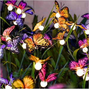 Solar Garden Lights, Upgraded Solar Swaying Butterfly Lights,Solar Outdoor Light