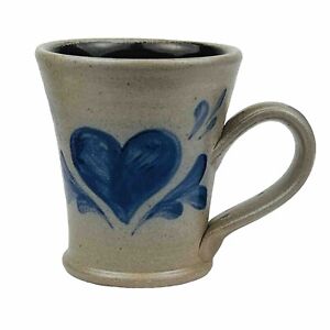 New ListingVintage Rowe Pottery Salt Glazed Heart Coffee Tea Mug 2002