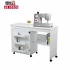 Folding Sewing Craft Table White Storage Cabinet Home Furniture w/Wheels & Trays