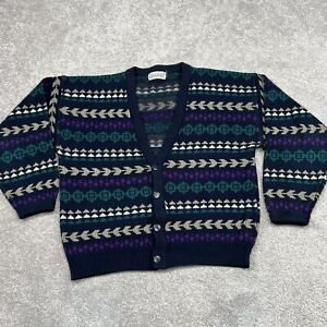 Vintage Sweater Graphix Mens Large Cardigan Sweater Geometric USA No Size Tag