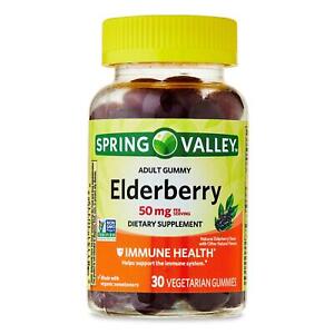 Elderberry 50 Mg Vitamin C Zinc Healty Immune Support Great Flavor, 30 Gummies