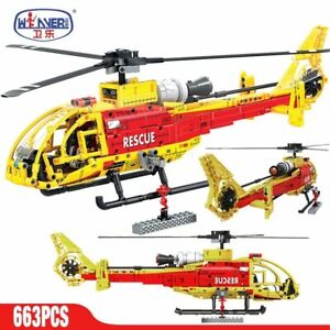 Police Airplane Building Blocks Military Helicopter Toy Game 663PCS