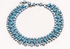 Schreiner New York 1950’s Blue Turquoise Crystal Collar Necklace